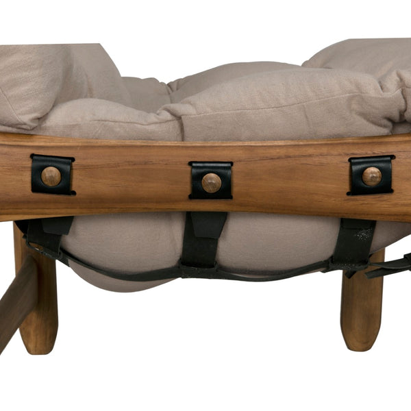 Noir Dante Chair – Elegant Solid Teak Frame with CFC Wrangler Mushroom Upholstery for Timeless Comfort AE-276T-CFC