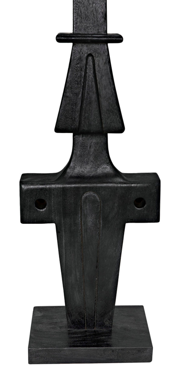 Noir Brutus Statue - Handcrafted Munggur Wood Sculpture in Burnt Black Finish for Timeless Interior Elegance AE-286BB