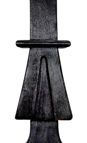 Noir Brutus Statue - Handcrafted Munggur Wood Sculpture in Burnt Black Finish for Timeless Interior Elegance AE-286BB