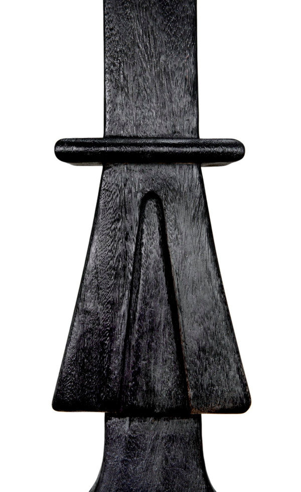 Noir Brutus Statue - Handcrafted Munggur Wood Sculpture in Burnt Black Finish for Timeless Interior Elegance AE-286BB