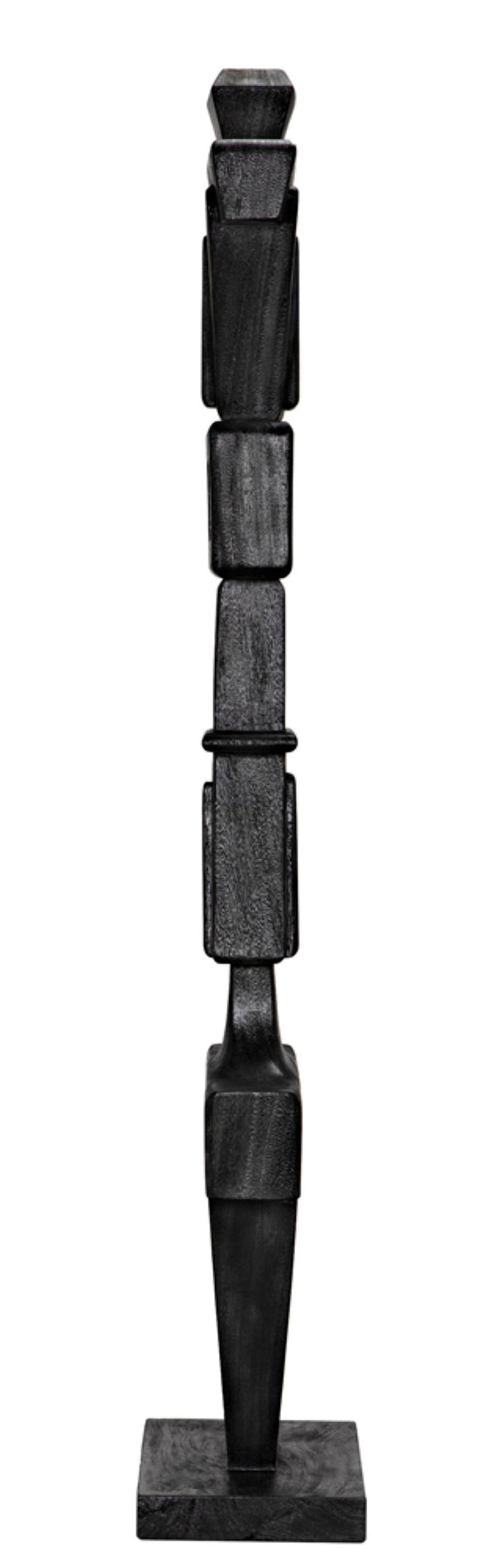 Noir Brutus Statue - Handcrafted Munggur Wood Sculpture in Burnt Black Finish for Timeless Interior Elegance AE-286BB