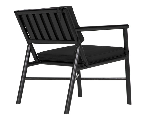Noir Camworth Chair - Minimalist Dining Seat with Handcrafted Charcoal Finish & Comfortable Black Upholstery AE-288CHB