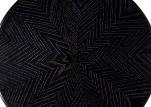 Noir Rebecca Side Table - Cinder Black Finish with Mindi Wood Grain, Stylish Accent for Modern Spaces AE-289CB