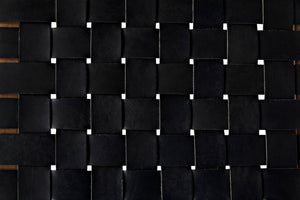 Noir Sparti Stool - Rustic Teak and Black Leather Accent Seat for Living Rooms, Bedrooms, and Entryways AE-290T