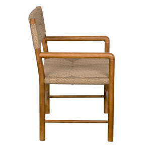 Noir Franco Arm Chair - Elegant Teak & Synthetic Seagrass for Stylish Indoor/Outdoor Comfort & Durability AE-305T-SYN