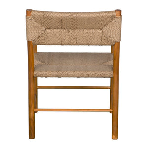 Noir Franco Arm Chair - Elegant Teak & Synthetic Seagrass for Stylish Indoor/Outdoor Comfort & Durability AE-305T-SYN