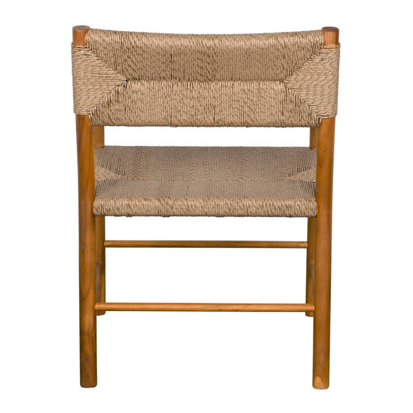 Noir Franco Arm Chair - Elegant Teak & Synthetic Seagrass for Stylish Indoor/Outdoor Comfort & Durability AE-305T-SYN