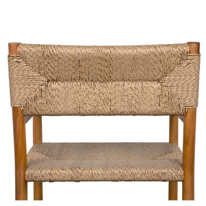 Noir Franco Arm Chair - Elegant Teak & Synthetic Seagrass for Stylish Indoor/Outdoor Comfort & Durability AE-305T-SYN