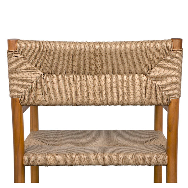 Noir Franco Arm Chair - Elegant Teak & Synthetic Seagrass for Stylish Indoor/Outdoor Comfort & Durability AE-305T-SYN