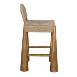 Laredo Counter Stool Teak with Synthetic Woven AE-308S-SYN Clear Coat Flat Noir