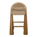 Laredo Counter Stool Teak with Synthetic Woven AE-308S-SYN Clear Coat Flat Noir