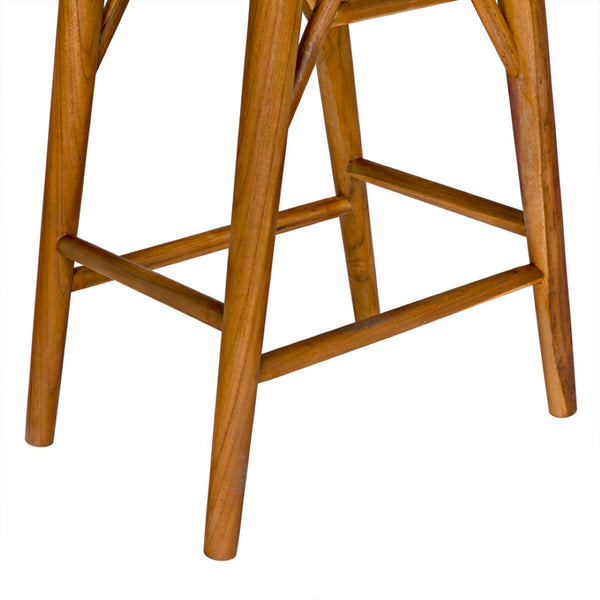 Noir Murphy Counter Stool - Handcrafted Teak with Caned Seat for Stylish Comfort in Modern Spaces AE-309T