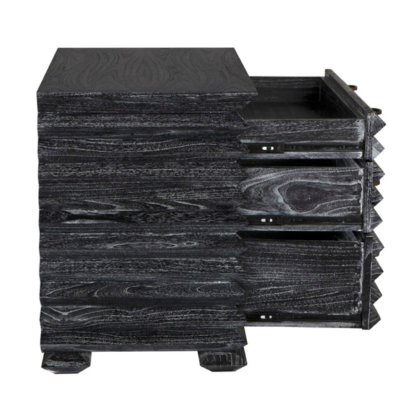 Noir Tiago Chest - Refined Cinder Black Storage Solution with Solid Wood, Spacious Drawers & Timeless Design AE-311CB