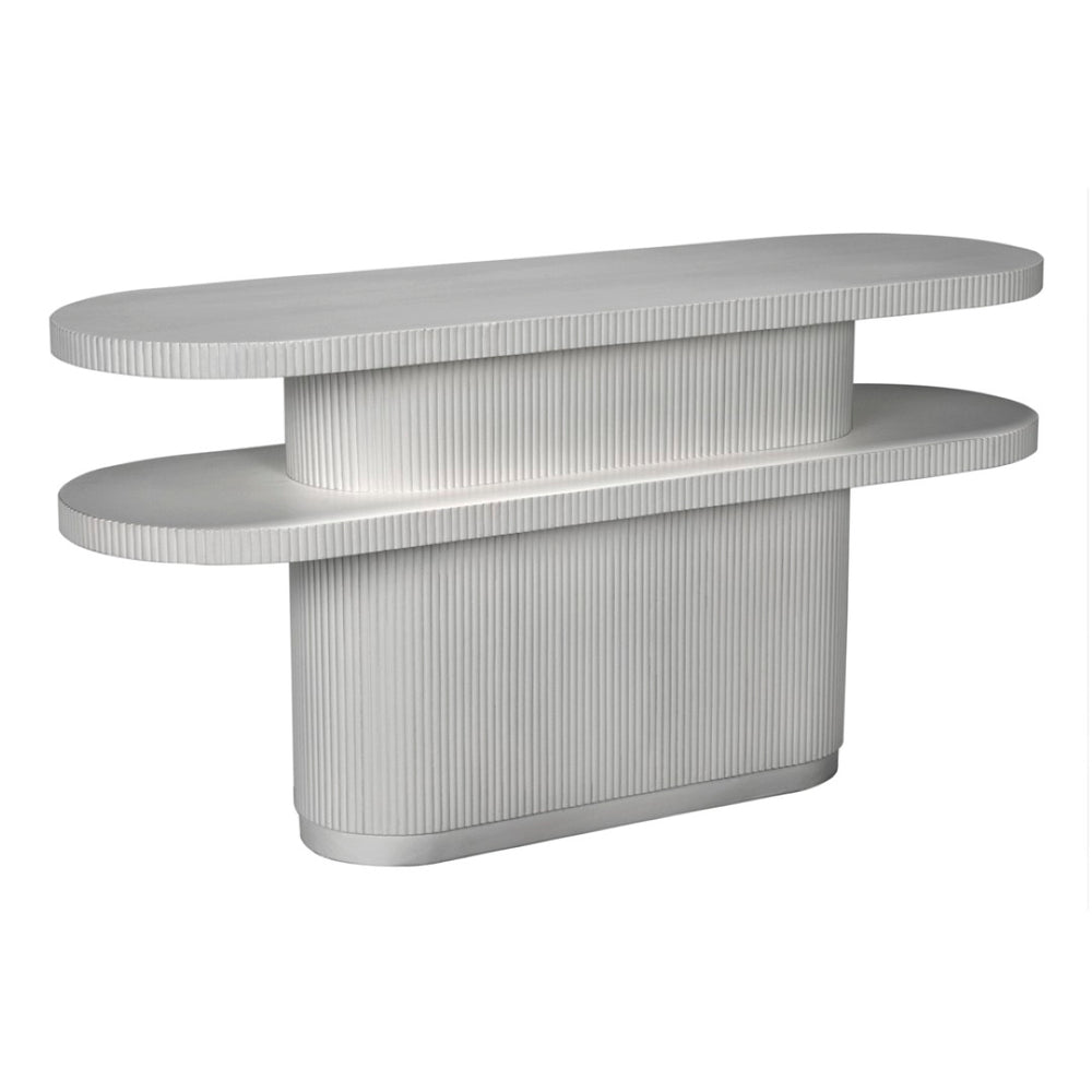 Noir Small Parker Console Table - Artisan-Crafted Mahogany & Veneer with White Wash Finish for Modern Homes AE-312WH