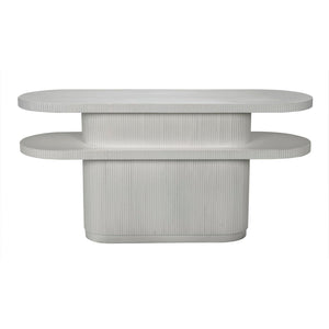 Noir Small Parker Console Table - Artisan-Crafted Mahogany & Veneer with White Wash Finish for Modern Homes AE-312WH