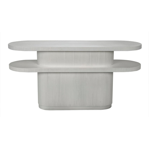 Noir Small Parker Console Table - Artisan-Crafted Mahogany & Veneer with White Wash Finish for Modern Homes AE-312WH