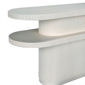 Noir Small Parker Console Table - Artisan-Crafted Mahogany & Veneer with White Wash Finish for Modern Homes AE-312WH