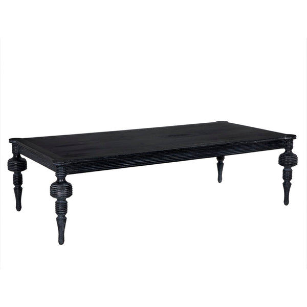 Noir Stockholm Coffee Table - Sleek Cinder Black Centerpiece with Spacious Top for Modern Living Rooms AE-320CB