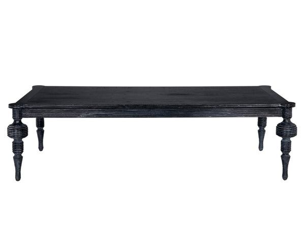 Noir Stockholm Coffee Table - Sleek Cinder Black Centerpiece with Spacious Top for Modern Living Rooms AE-320CB