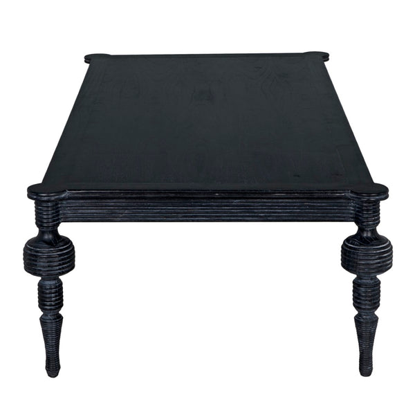 Noir Stockholm Coffee Table - Sleek Cinder Black Centerpiece with Spacious Top for Modern Living Rooms AE-320CB