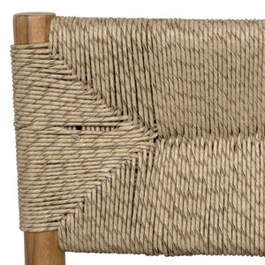 Noir Franco Side Chair: Stylish Teak & Synthetic Woven Design for Modern Dining & Living Spaces AE-322T-SYN