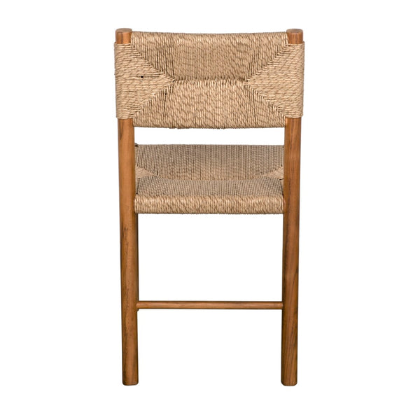 Noir Franco Side Chair: Stylish Teak & Synthetic Woven Design for Modern Dining & Living Spaces AE-322T-SYN