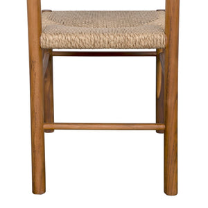 Noir Franco Side Chair: Stylish Teak & Synthetic Woven Design for Modern Dining & Living Spaces AE-322T-SYN