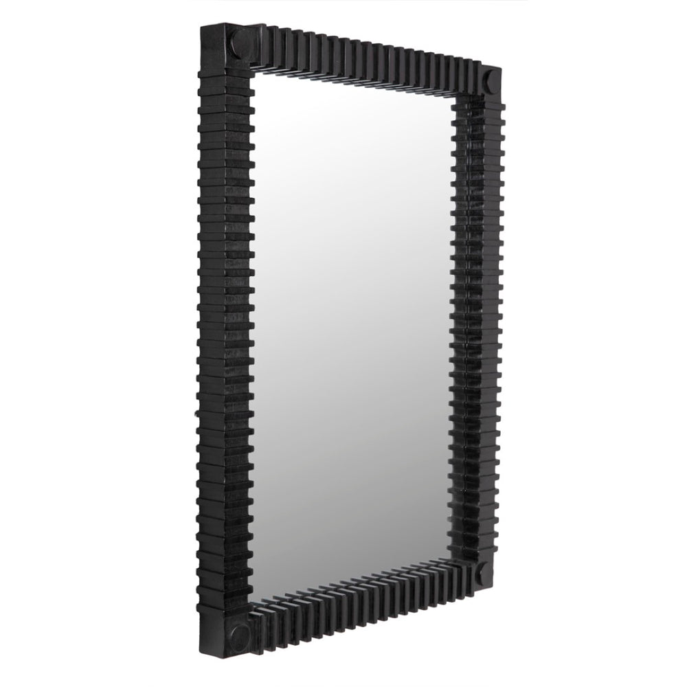 Noir Rift Mirror - Modern Sculptural Design with Reflective Clarity for Stunning Home Décor Enhancements Charcoal Black AE-324CHB