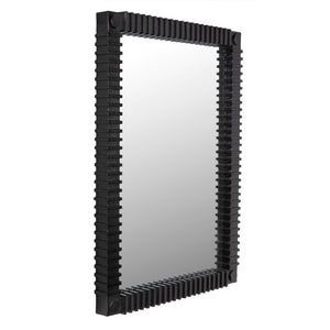 Noir Rift Mirror - Modern Sculptural Design with Reflective Clarity for Stunning Home Décor Enhancements Charcoal Black AE-324CHB