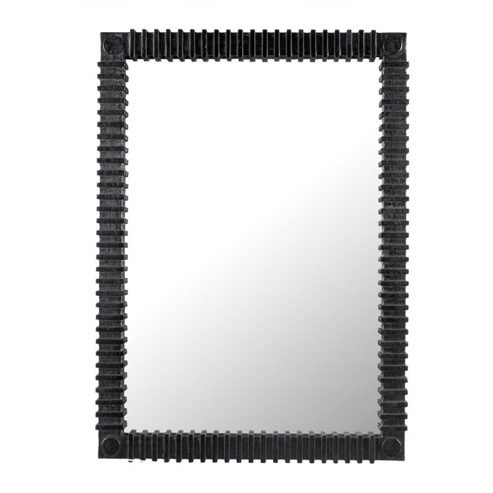 Noir Rift Mirror - Modern Sculptural Design with Reflective Clarity for Stunning Home Décor Enhancements Charcoal Black AE-324CHB