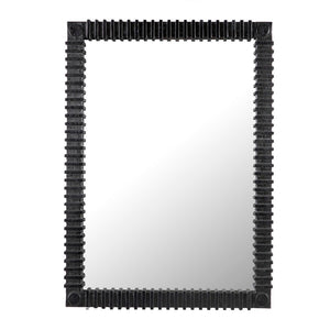 Noir Rift Mirror - Modern Sculptural Design with Reflective Clarity for Stunning Home Décor Enhancements Charcoal Black AE-324CHB