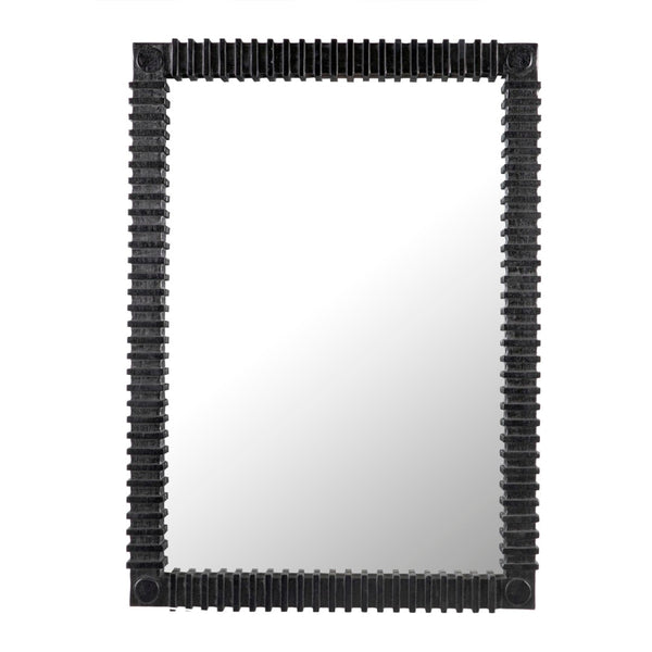 Noir Rift Mirror - Modern Sculptural Design with Reflective Clarity for Stunning Home Décor Enhancements Charcoal Black AE-324CHB