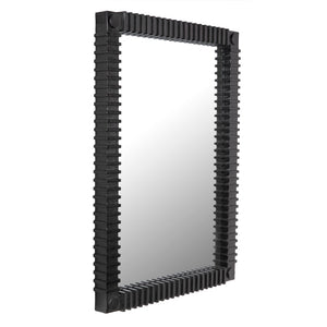 Noir Rift Mirror - Modern Sculptural Design with Reflective Clarity for Stunning Home Décor Enhancements Charcoal Black AE-324CHB