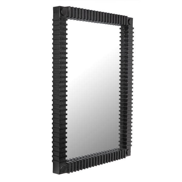 Noir Rift Mirror - Modern Sculptural Design with Reflective Clarity for Stunning Home Décor Enhancements Charcoal Black AE-324CHB