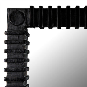 Noir Rift Mirror - Modern Sculptural Design with Reflective Clarity for Stunning Home Décor Enhancements Charcoal Black AE-324CHB