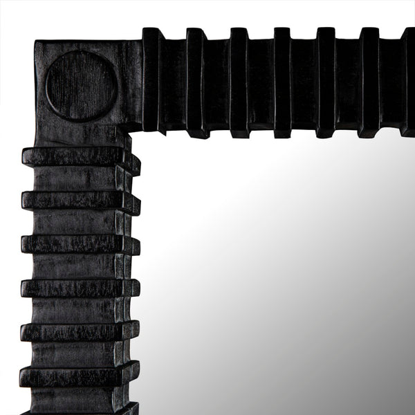 Noir Rift Mirror - Modern Sculptural Design with Reflective Clarity for Stunning Home Décor Enhancements Charcoal Black AE-324CHB