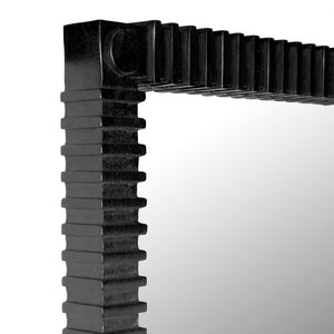 Noir Rift Mirror - Modern Sculptural Design with Reflective Clarity for Stunning Home Décor Enhancements Charcoal Black AE-324CHB