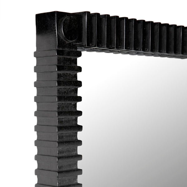 Noir Rift Mirror - Modern Sculptural Design with Reflective Clarity for Stunning Home Décor Enhancements Charcoal Black AE-324CHB