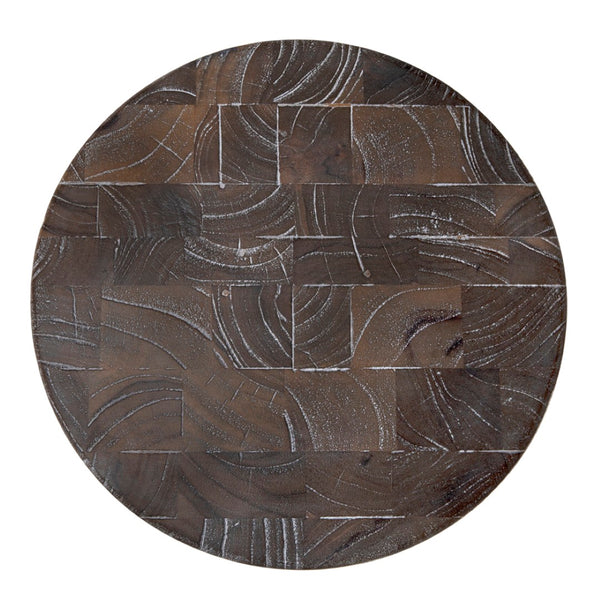 Noir Kongo Side Table: Modern Weathered Teak Accent for Versatile Living Spaces & Minimalist Decor AE-338WT