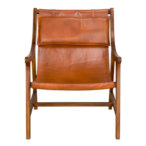 Noir Gilberto Chair - Luxurious Teak & Leather Accent Piece for Modern Living Rooms & Cozy Reading Nooks AE-342
