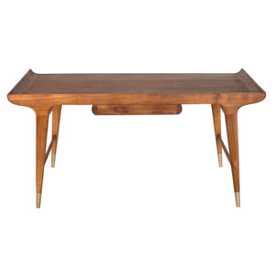 Noir Mandrake Desk - Premium Teak Workspace with Brass Accents, Timeless Design for Home & Office Use AE-346T