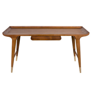 Noir Mandrake Desk - Premium Teak Workspace with Brass Accents, Timeless Design for Home & Office Use AE-346T