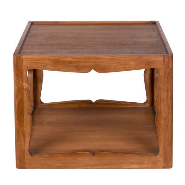 Noir Kabbal Side Table - Modern Minimalist Teak Accent Table for Living Rooms, Nooks & Cozy Spaces AE-352T