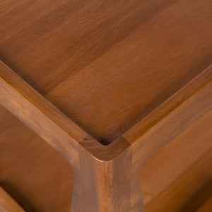 Noir Kabbal Side Table - Modern Minimalist Teak Accent Table for Living Rooms, Nooks & Cozy Spaces AE-352T