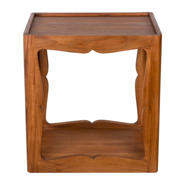 Noir Kabbal Side Table - Tall Teak Accent Piece for Modern Minimalist Living with Durable Finish & Style AE-353T
