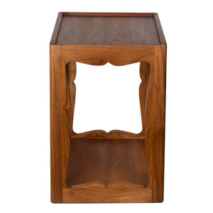 Noir Kabbal Side Table - Tall Teak Accent Piece for Modern Minimalist Living with Durable Finish & Style AE-353T