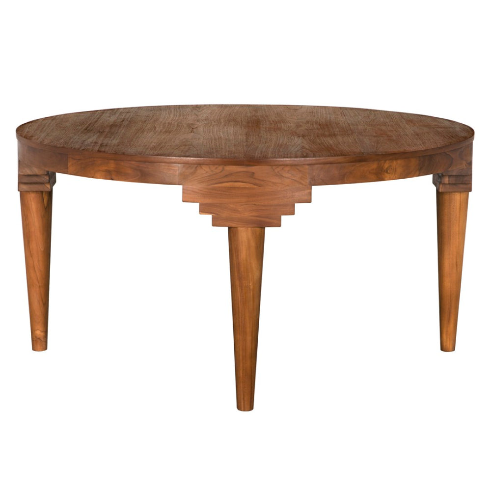 Noir Davis Dining Table: Elegant Teak Round Centerpiece for Stylish Dining, Easy Care, and Timeless Appeal AE-356T