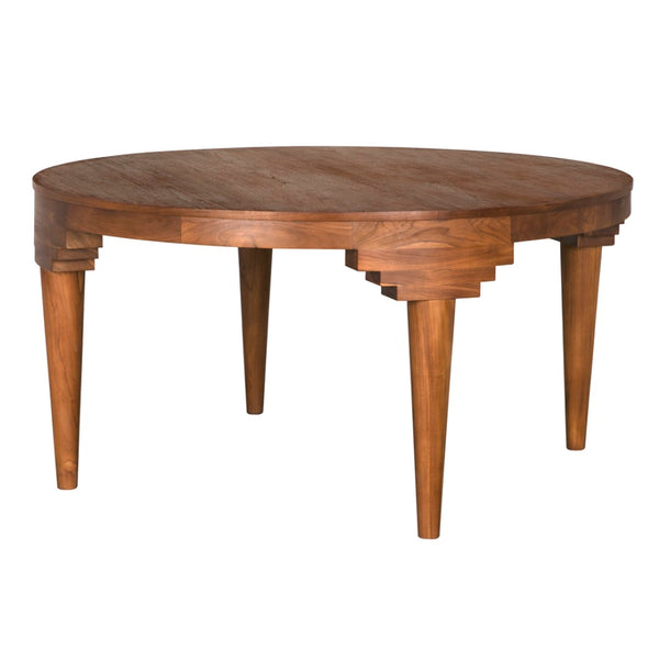 Noir Davis Dining Table: Elegant Teak Round Centerpiece for Stylish Dining, Easy Care, and Timeless Appeal AE-356T