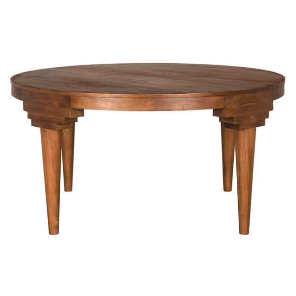 Noir Davis Dining Table: Elegant Teak Round Centerpiece for Stylish Dining, Easy Care, and Timeless Appeal AE-356T