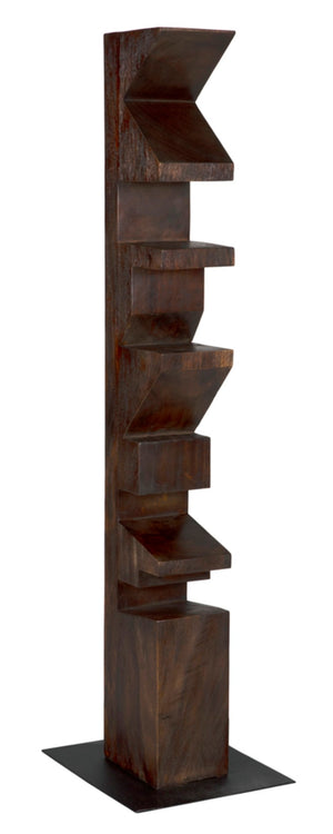 Noir Totem Statue, Hand-Hewn Munggur Teak Art Piece – Contemporary Design for Modern Interiors & Spaces AE-69